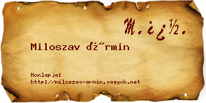 Miloszav Ármin névjegykártya